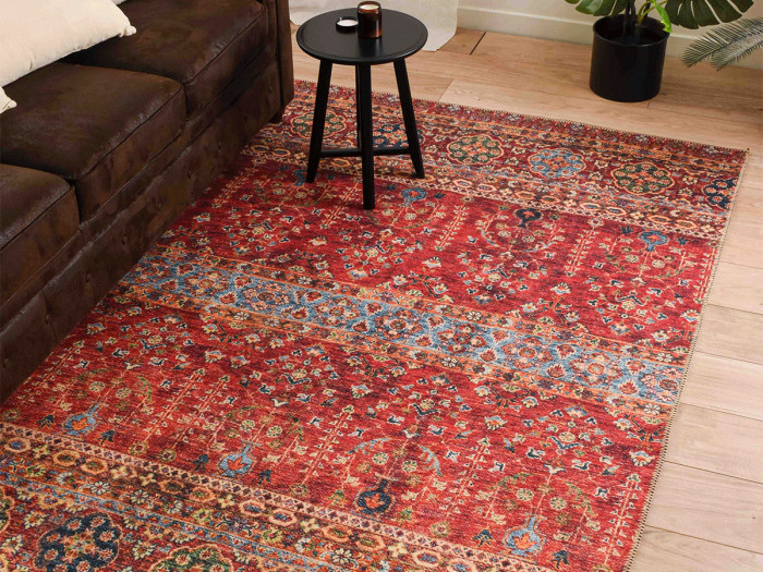 Tapis poils ras PAU motif vintage