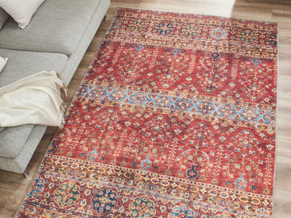 PAU laagpolig vloerkleed met vintage patroon