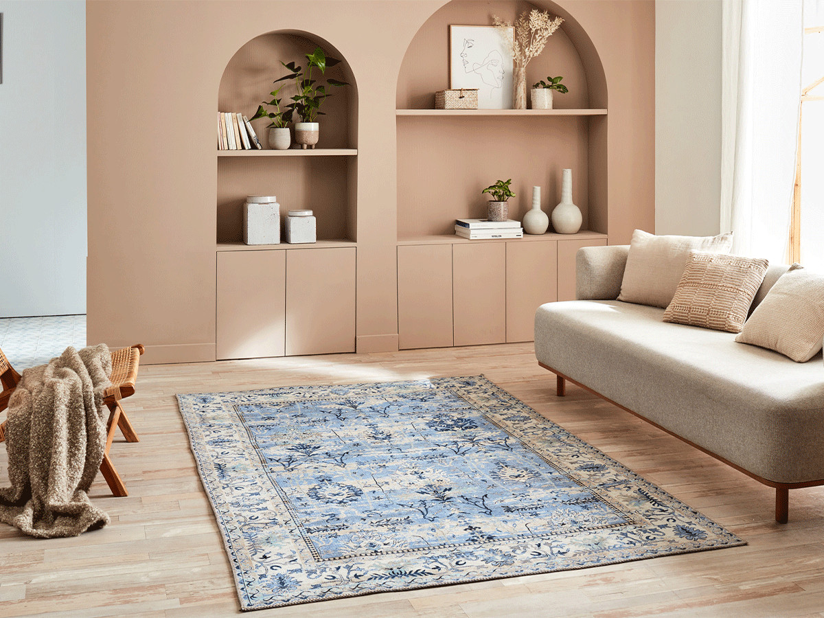 DANIA laagpolig vloerkleed met vintage patroon