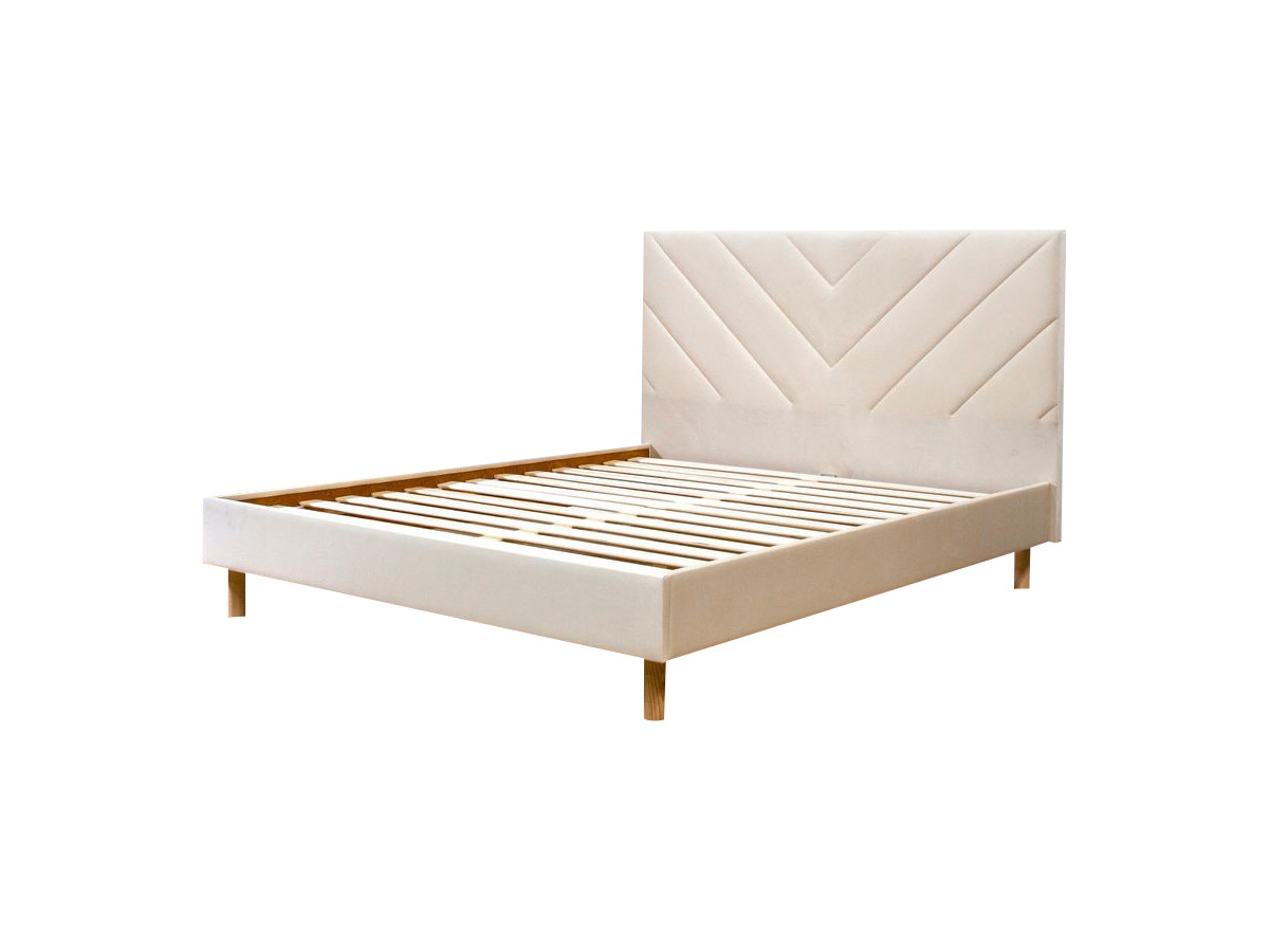 ROMANE bed met lattenbodem van massief fluweel