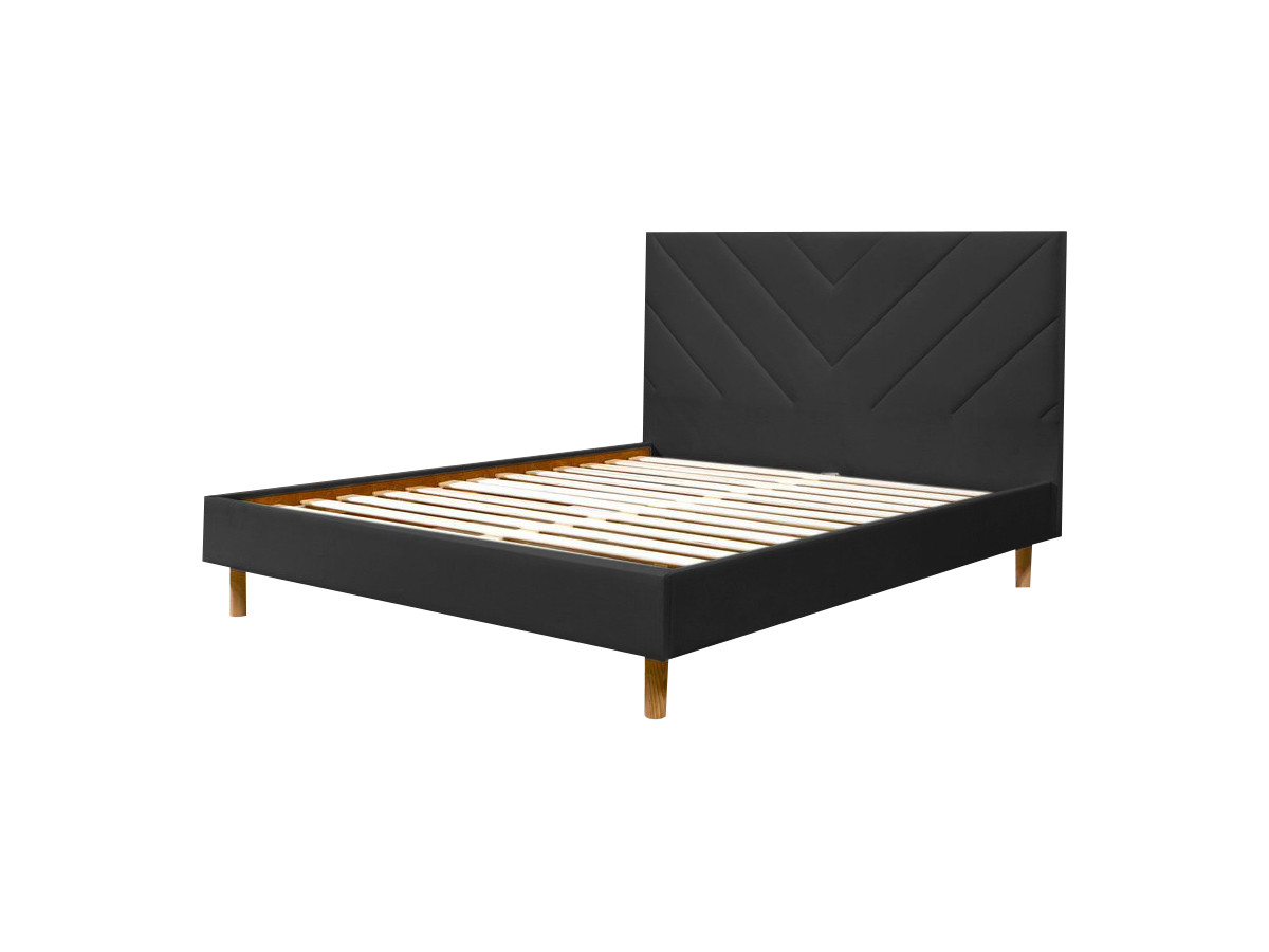 ROMANE bed met lattenbodem van massief fluweel