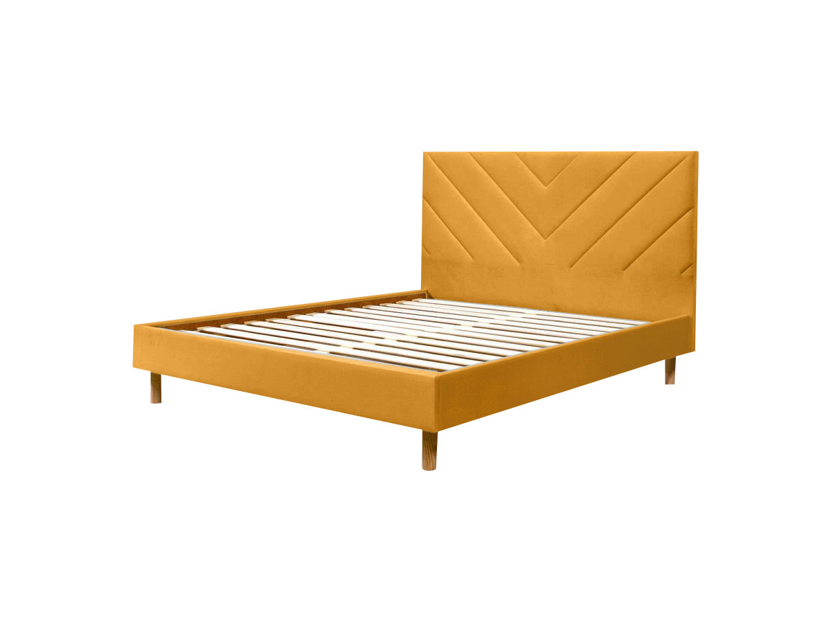 ROMANE bed met lattenbodem van massief fluweel