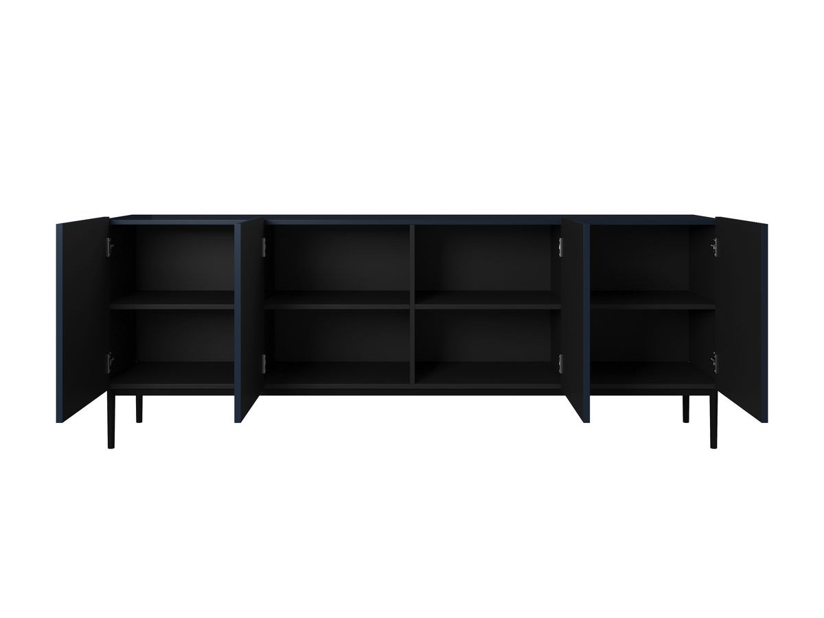 KASHA 4-deurs dressoir 200 cm Zwarte poten