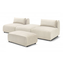 Droit fixe 3 places + pouf