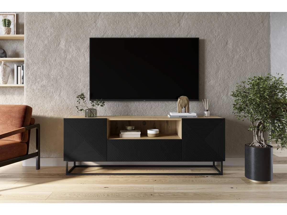 Meuble TV 167 cm ELIA pieds en métal