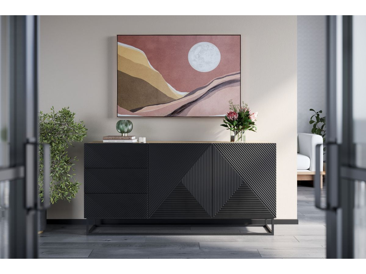 ALICE 2-deurs dressoir 167 cm metalen poten
