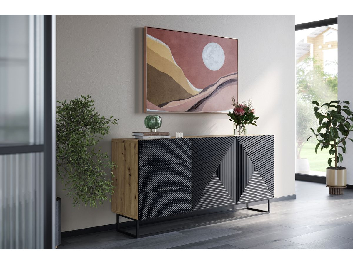 ALICE 2-deurs dressoir 167 cm metalen poten