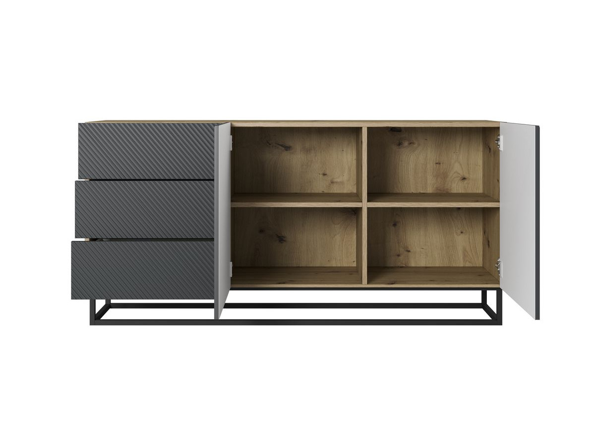 Buffet 2 portes 167 cm ALICE pieds en métal gris foncé — vue 6