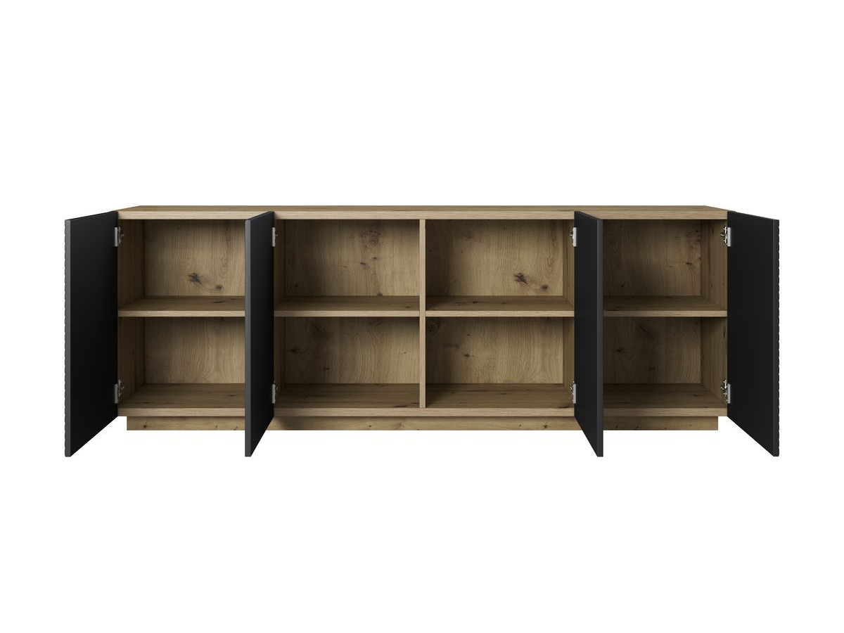 ALICE set met tv-meubel met nis van 200 cm + 4-deurs dressoir van 200 cm