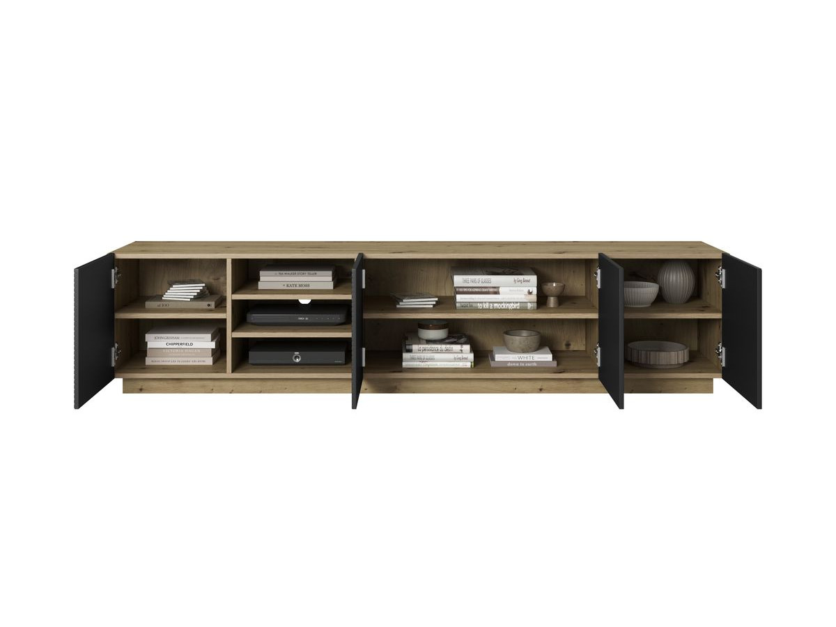 ALICE set met tv-meubel met nis van 200 cm + 4-deurs dressoir van 200 cm
