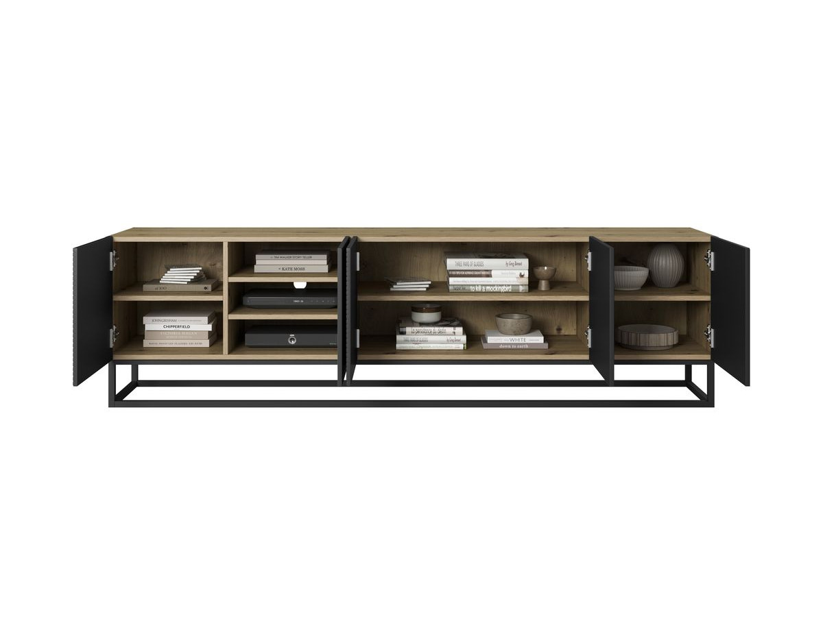 ALICE set met 200 cm tv-meubel + 200 cm 4-deurs dressoir met metalen poten