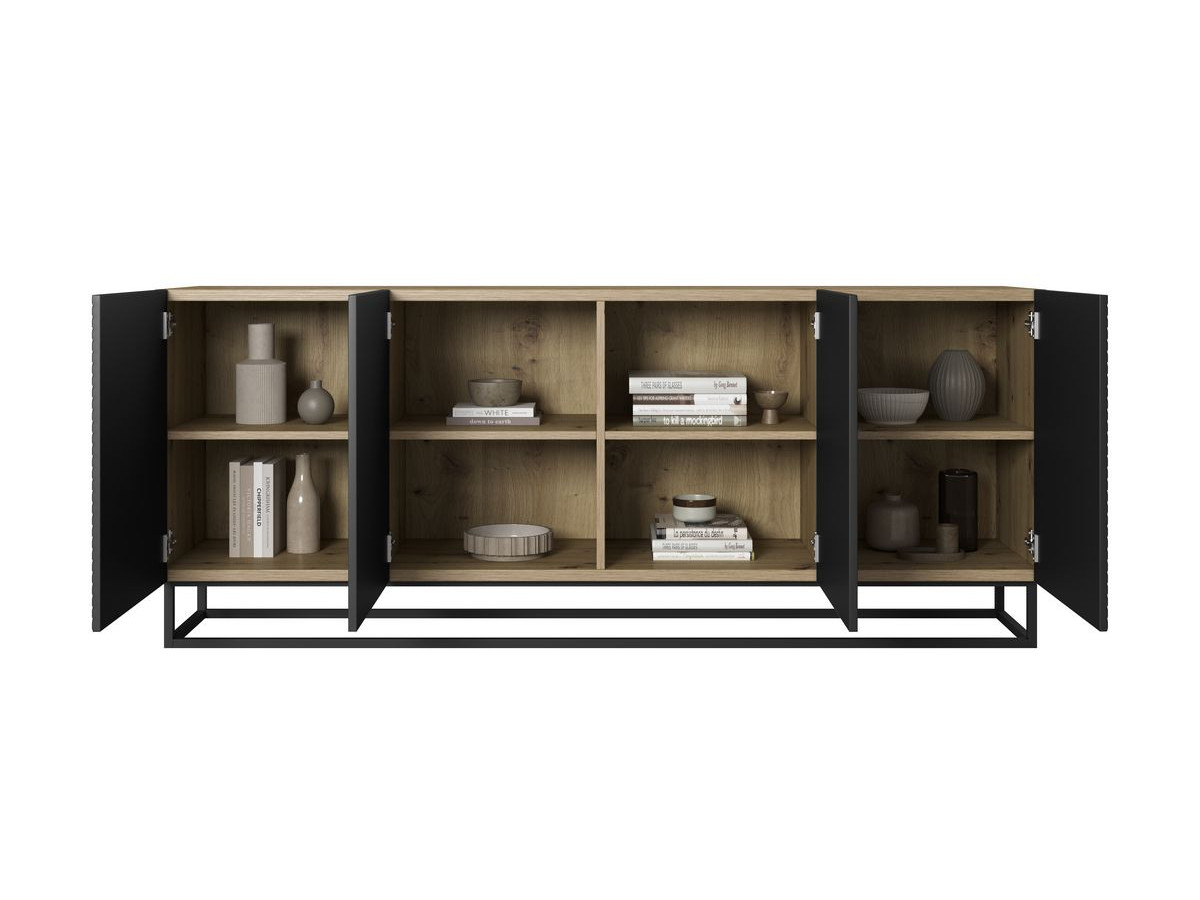 ALICE set met 200 cm tv-meubel + 200 cm 4-deurs dressoir met metalen poten