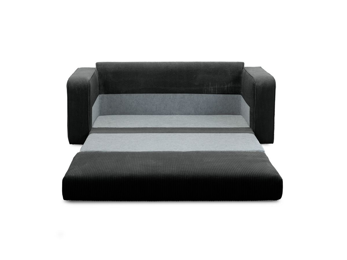 Canapé droit convertible déplimousse COME velours côtelé gris foncé — vue 6
