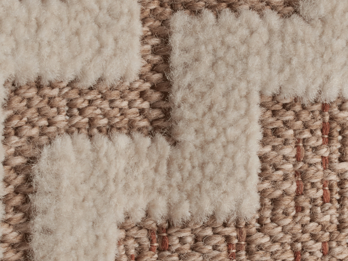 TUNA laagpolig vloerkleed met jute-look