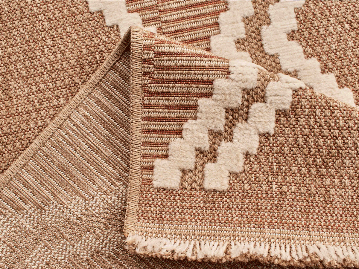 TUNA laagpolig vloerkleed met jute-look