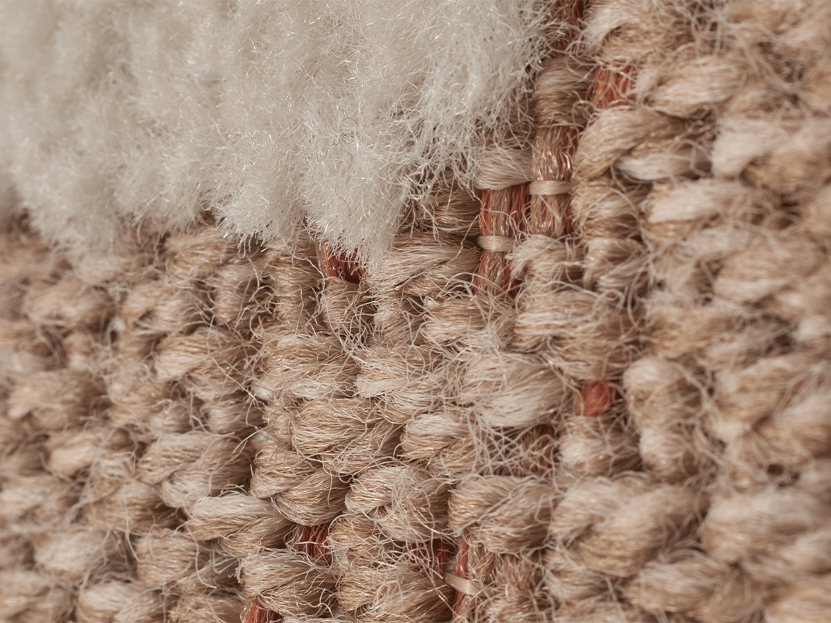 TUNA laagpolig vloerkleed met jute-look