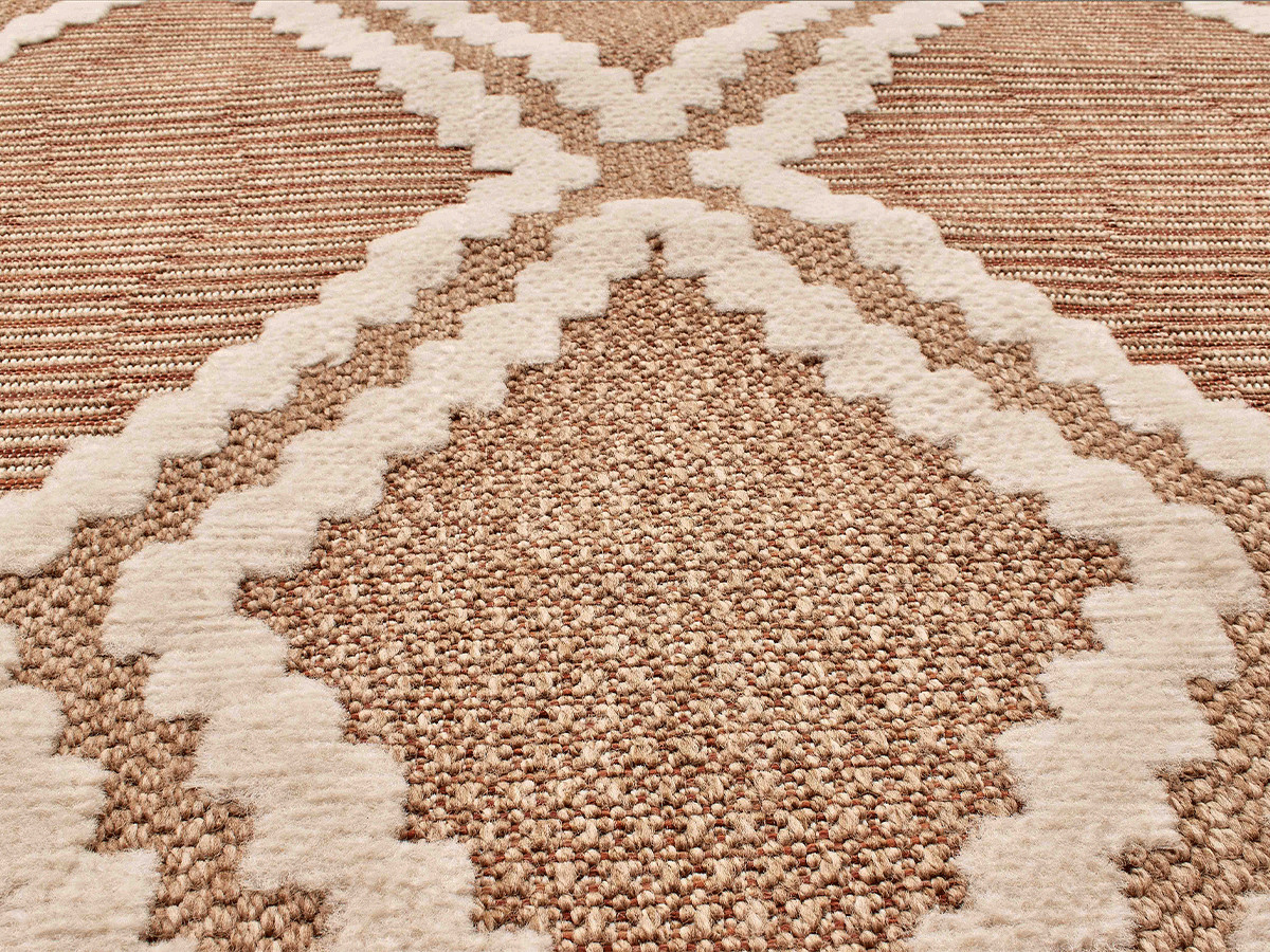 TUNA laagpolig vloerkleed met jute-look