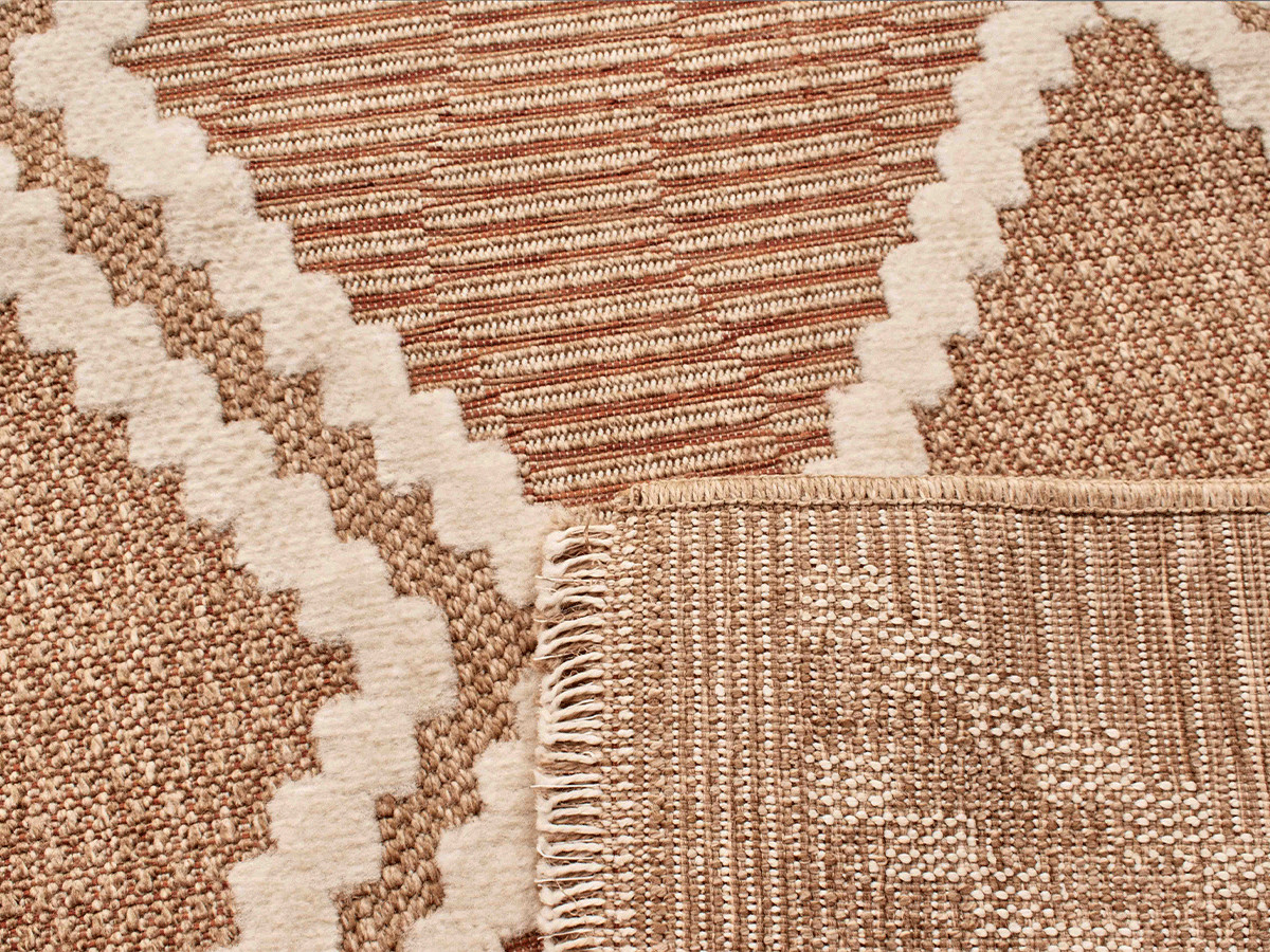 TUNA laagpolig vloerkleed met jute-look