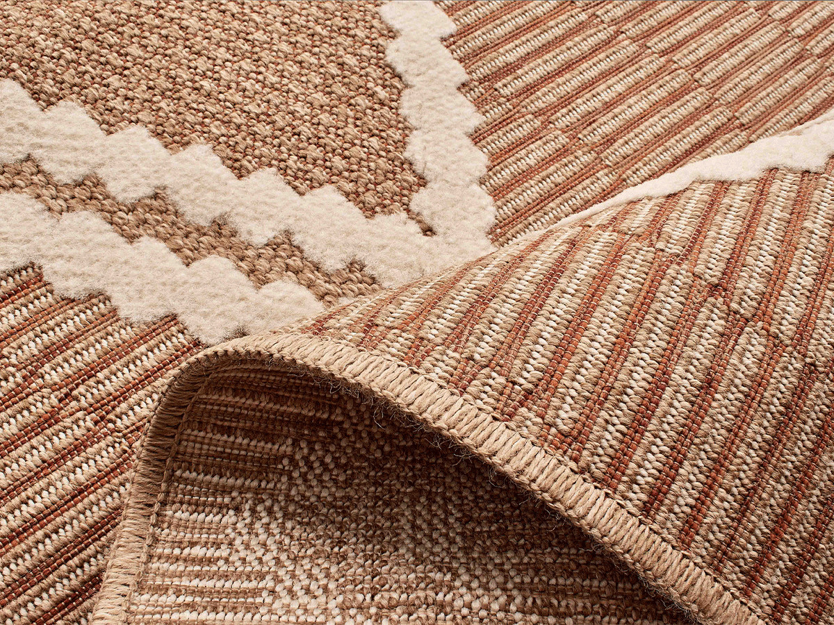 TUNA laagpolig vloerkleed met jute-look