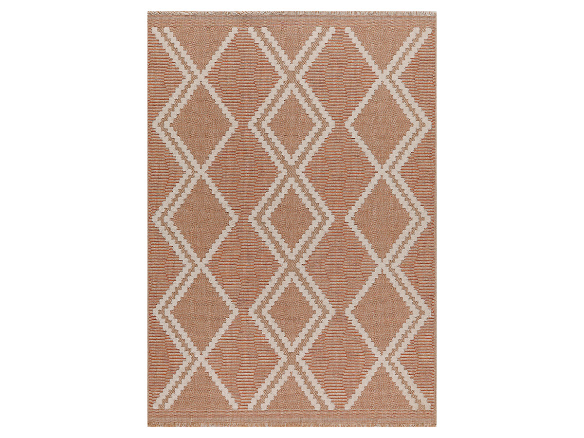 TUNA laagpolig vloerkleed met jute-look