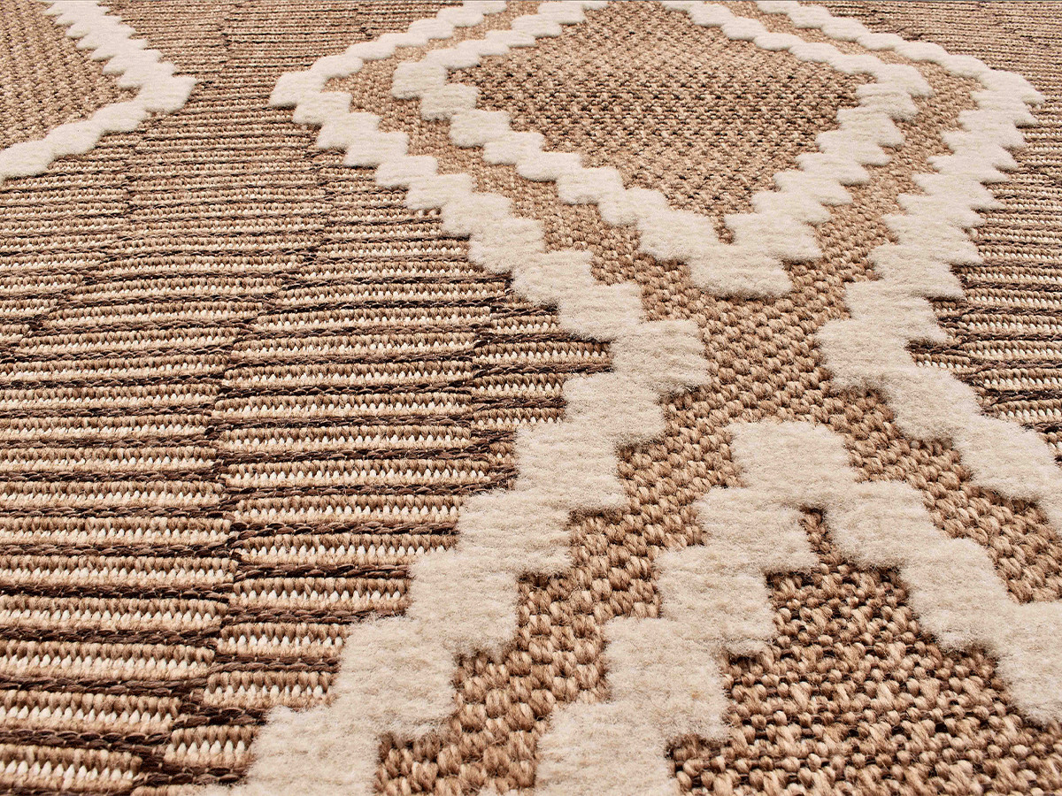 TUNA laagpolig vloerkleed met jute-look