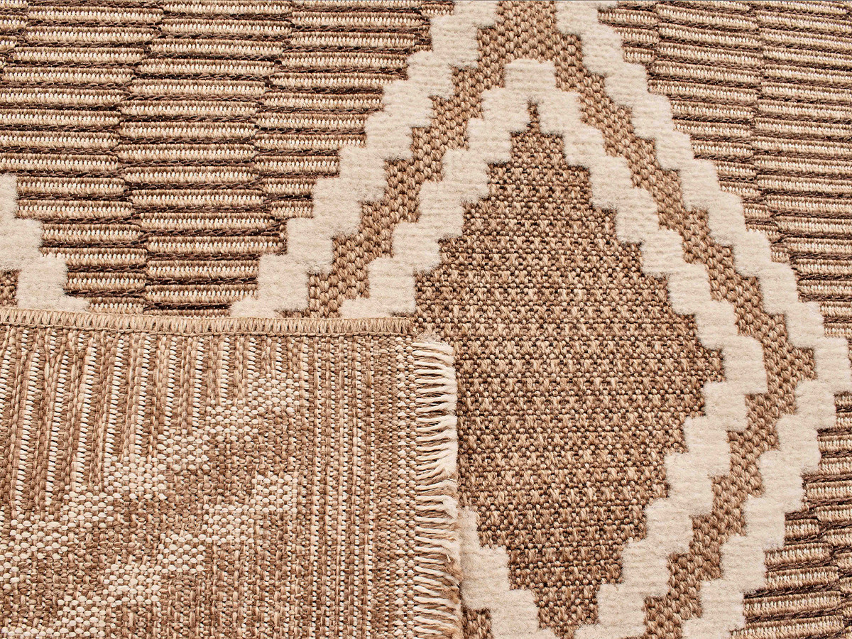 TUNA laagpolig vloerkleed met jute-look