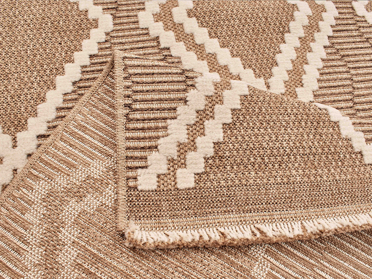 TUNA laagpolig vloerkleed met jute-look