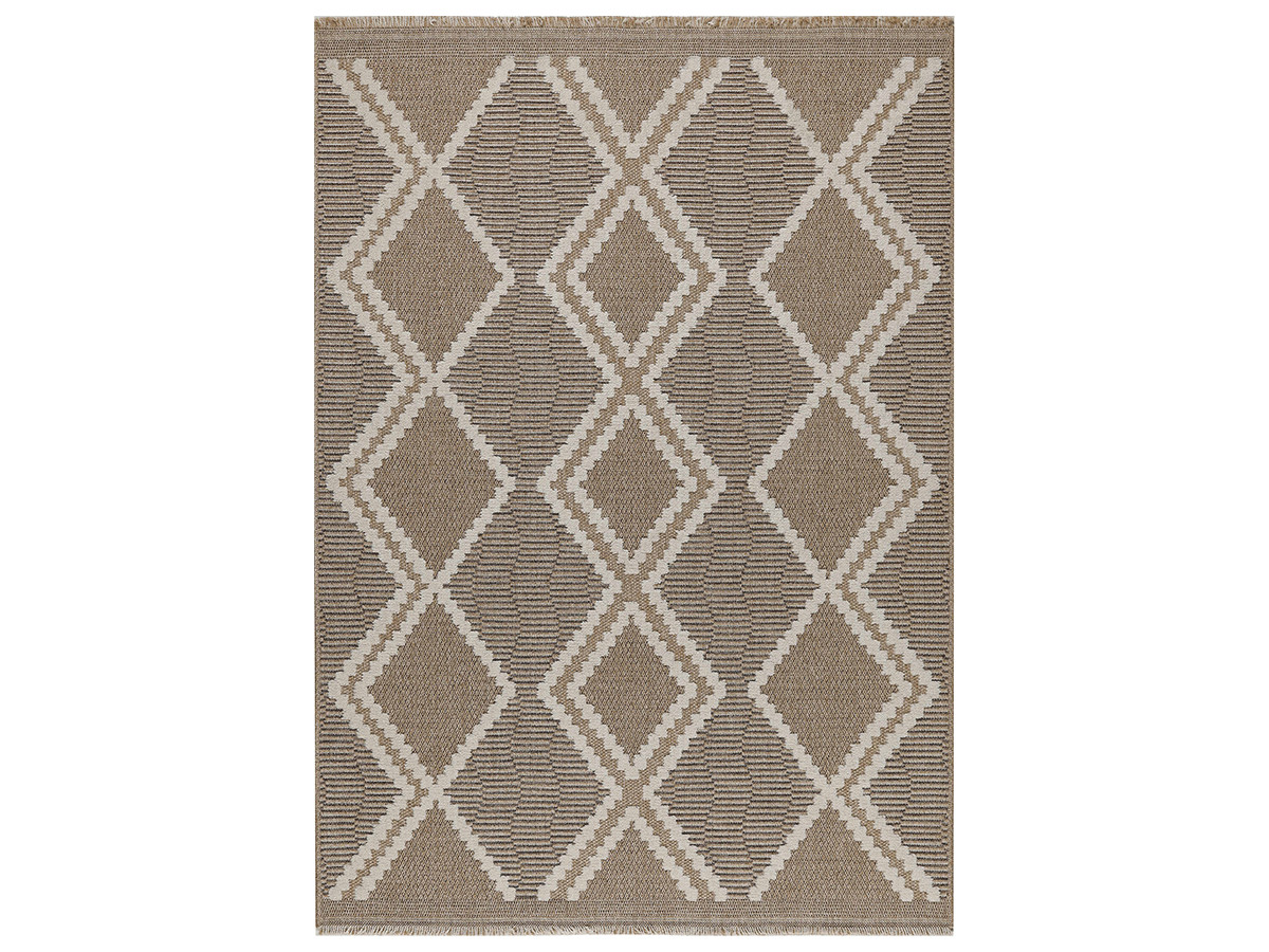 TUNA laagpolig vloerkleed met jute-look