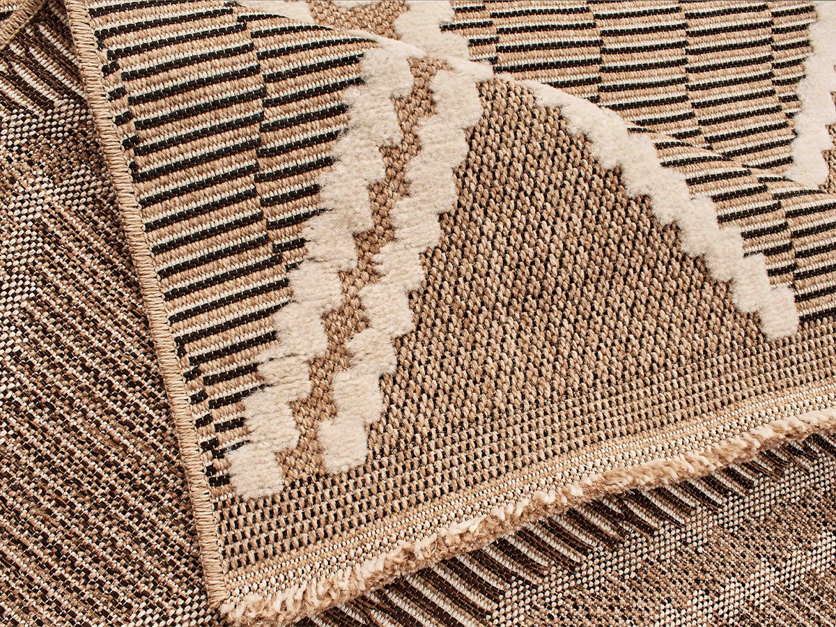 TUNA laagpolig vloerkleed met jute-look