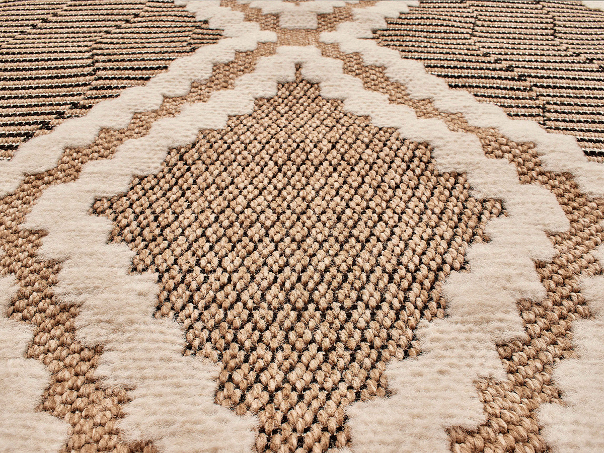 TUNA laagpolig vloerkleed met jute-look