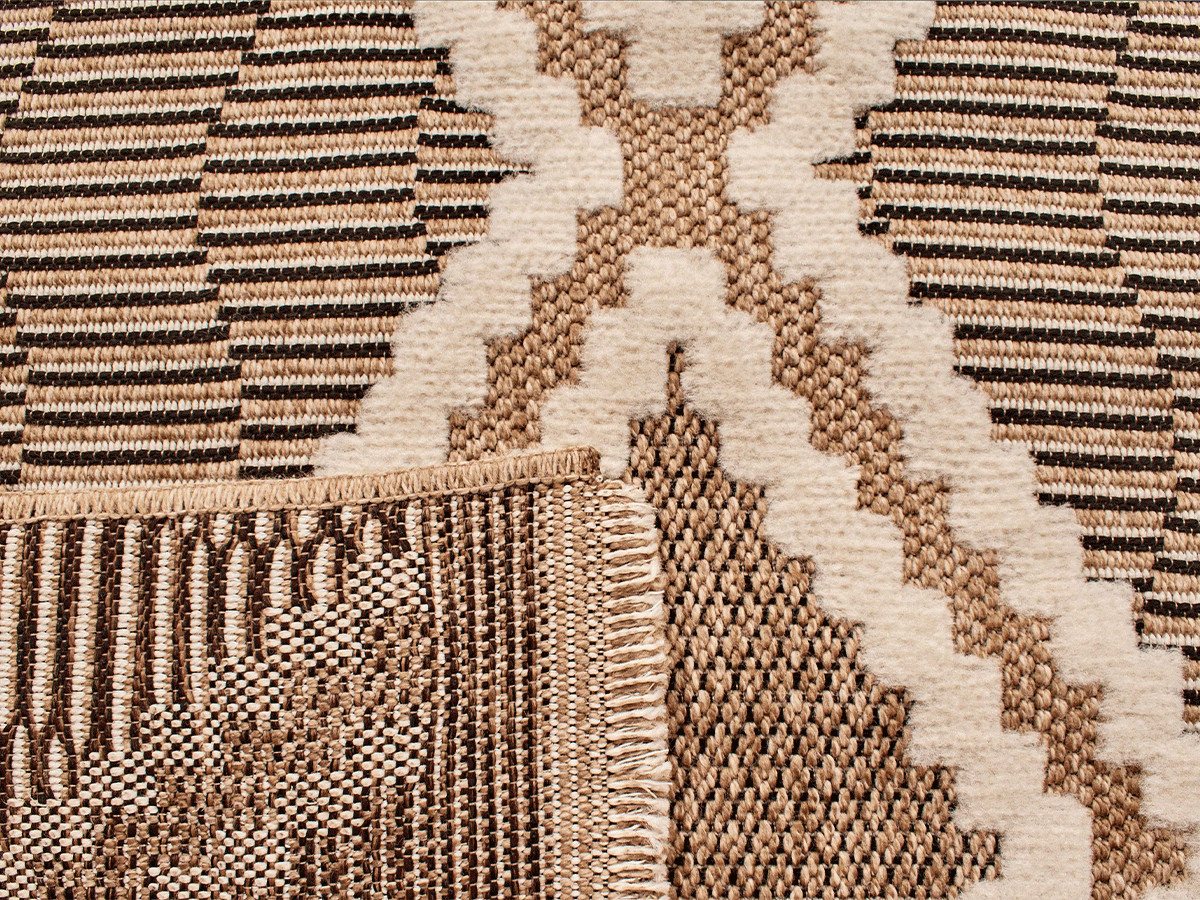 TUNA laagpolig vloerkleed met jute-look