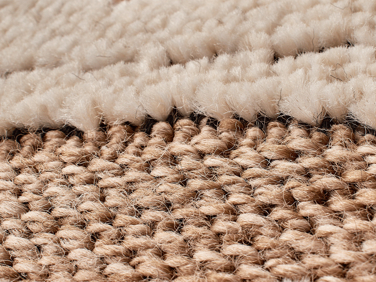 TUNA laagpolig vloerkleed met jute-look