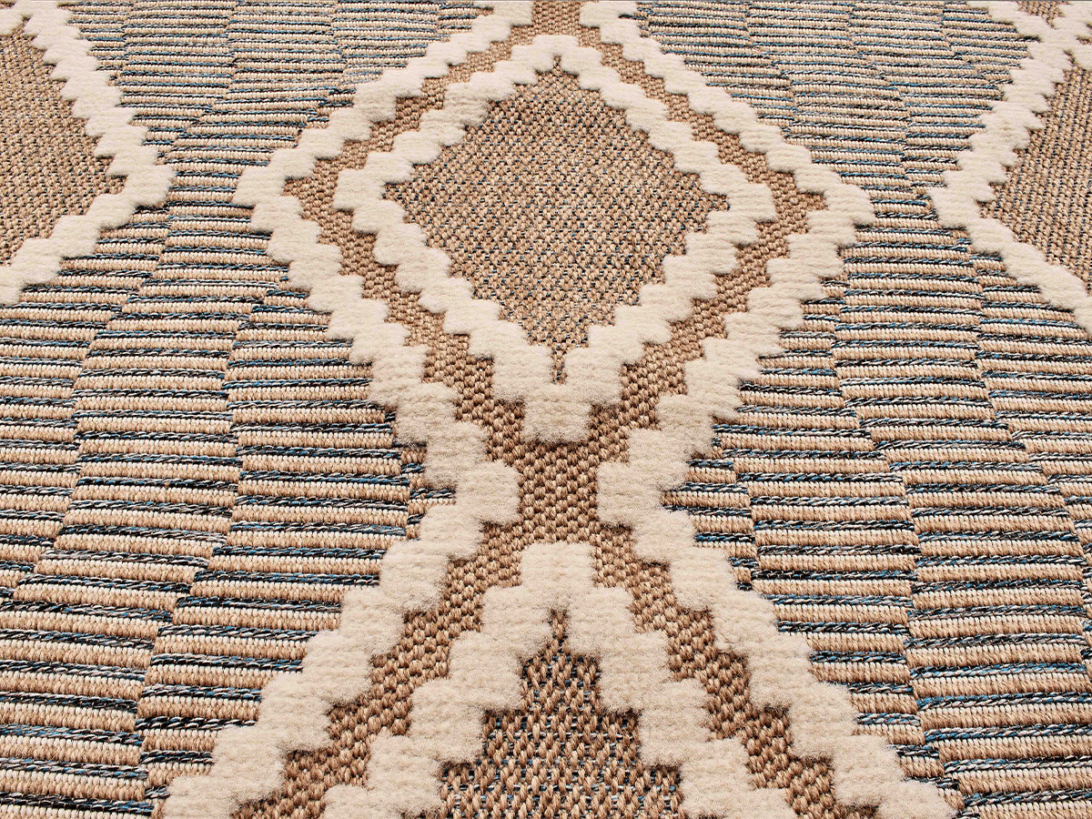 TUNA laagpolig vloerkleed met jute-look