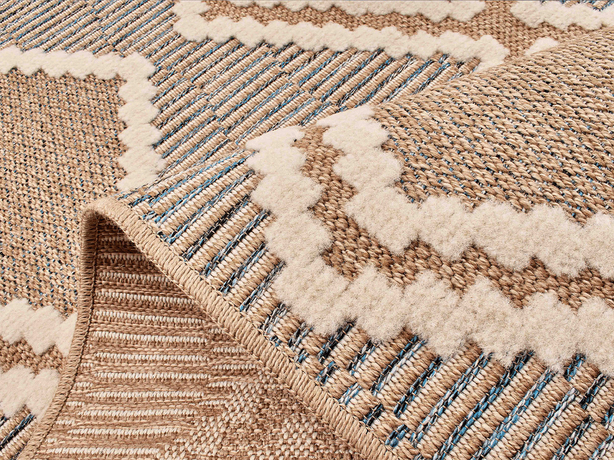 TUNA laagpolig vloerkleed met jute-look