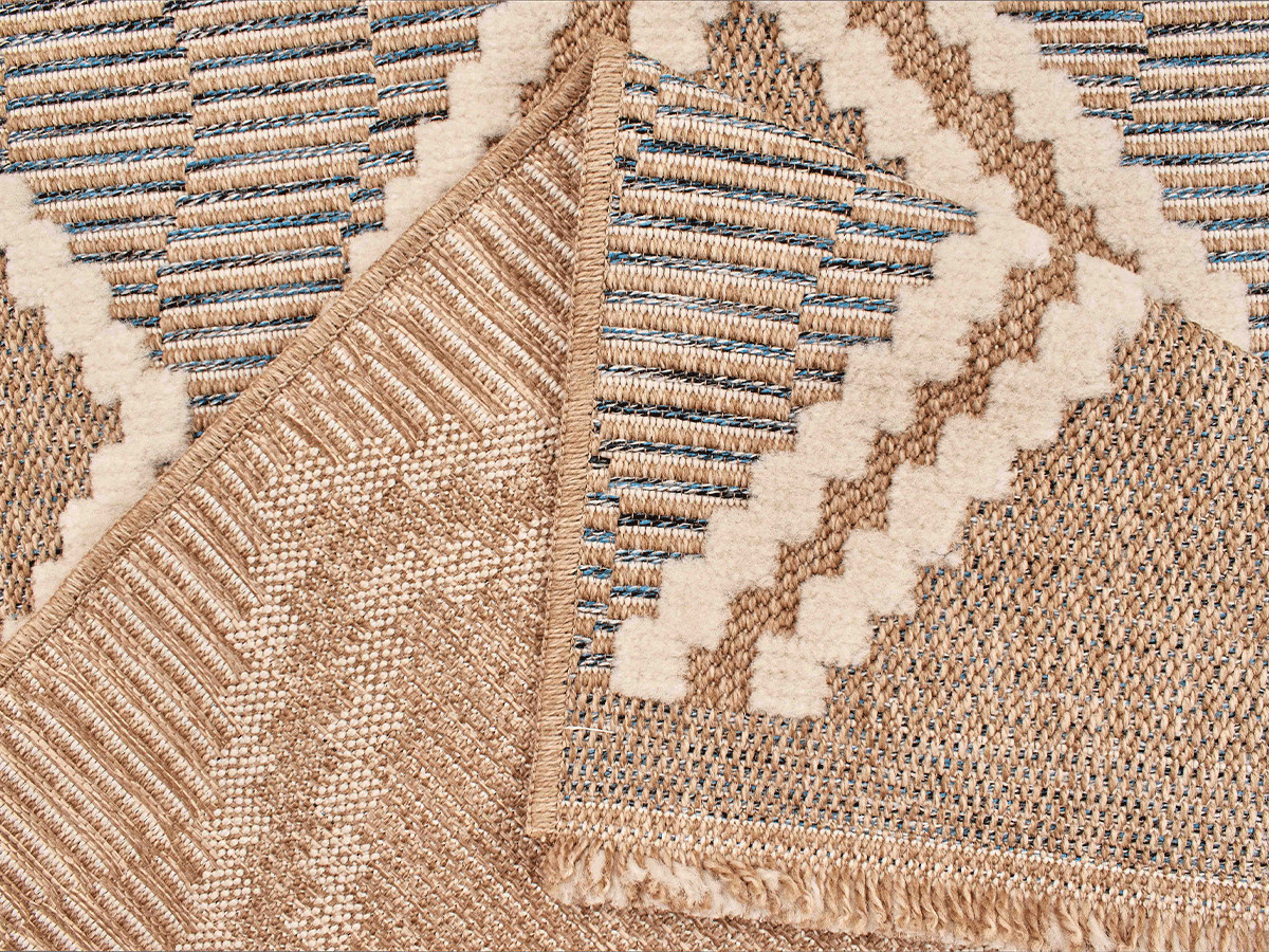 TUNA laagpolig vloerkleed met jute-look