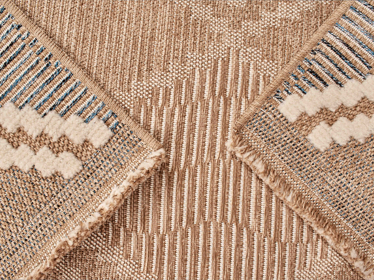 TUNA laagpolig vloerkleed met jute-look