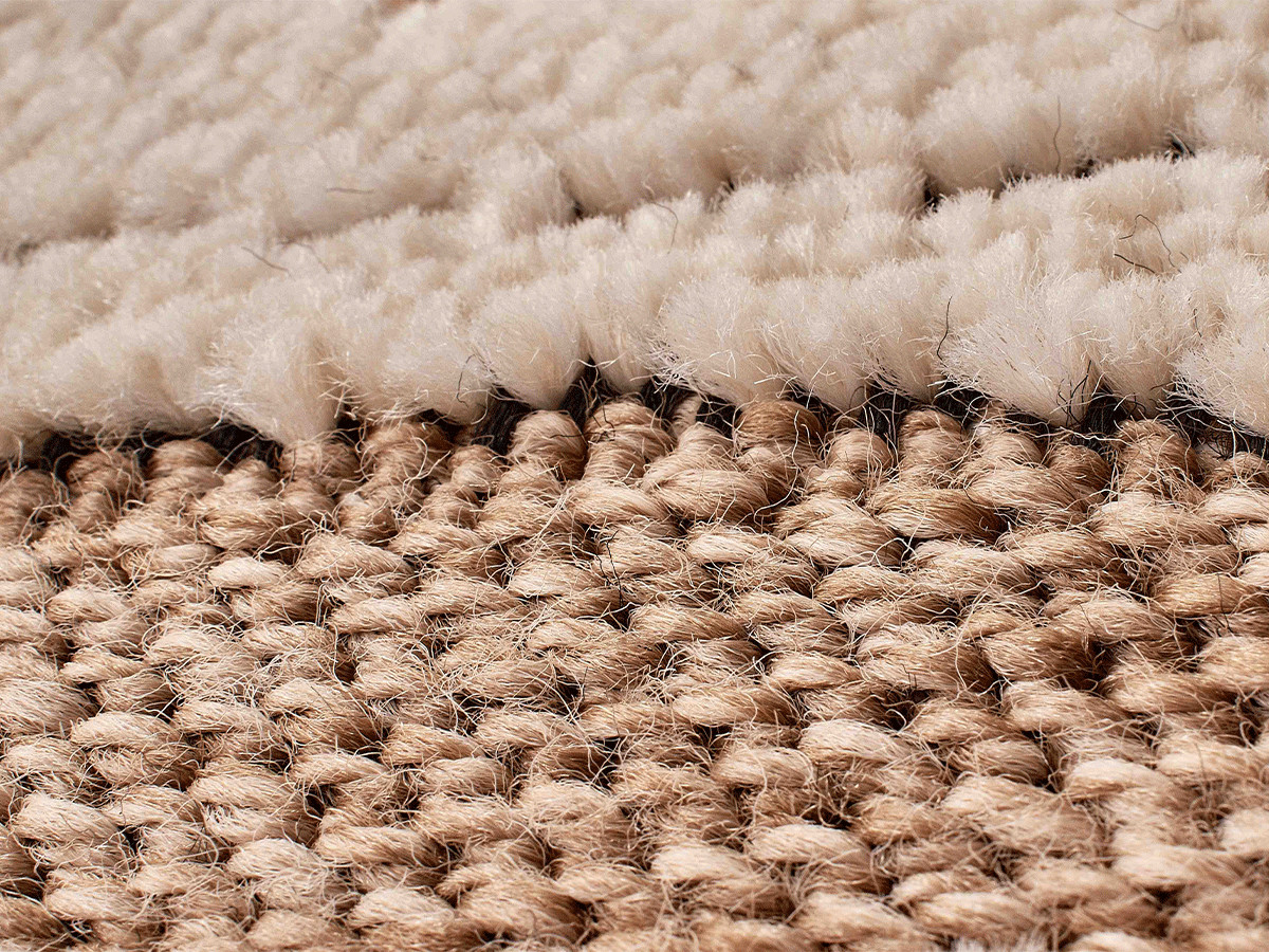 TUNA laagpolig vloerkleed met jute-look