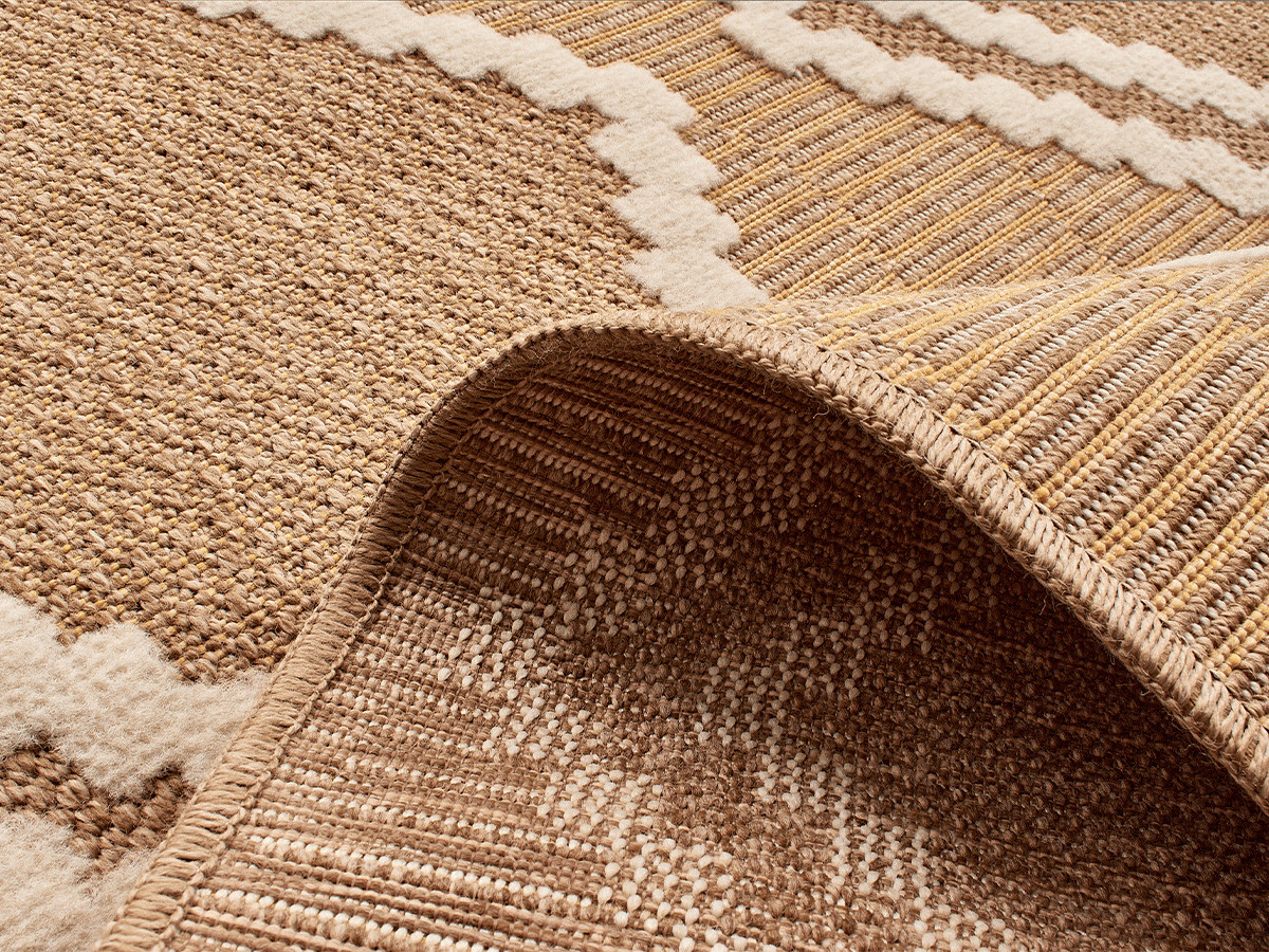 TUNA laagpolig vloerkleed met jute-look