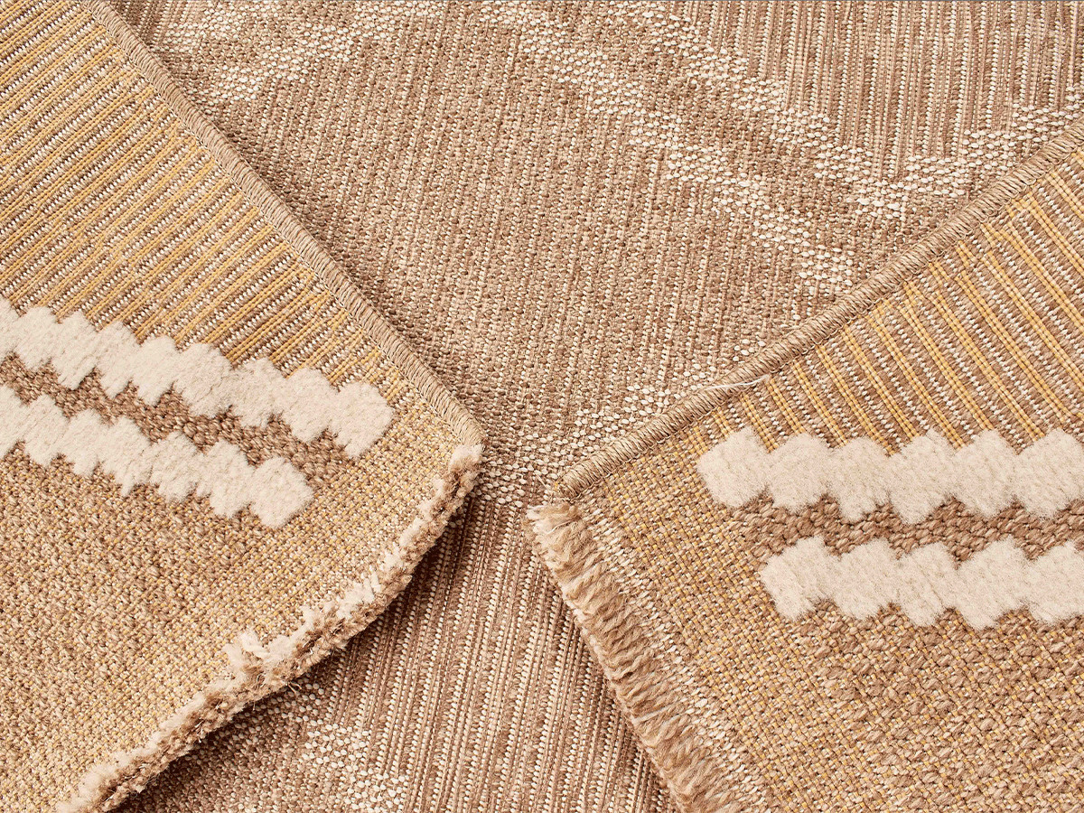 TUNA laagpolig vloerkleed met jute-look