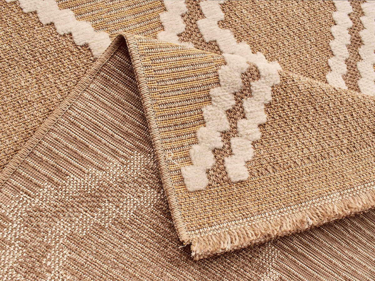 TUNA laagpolig vloerkleed met jute-look