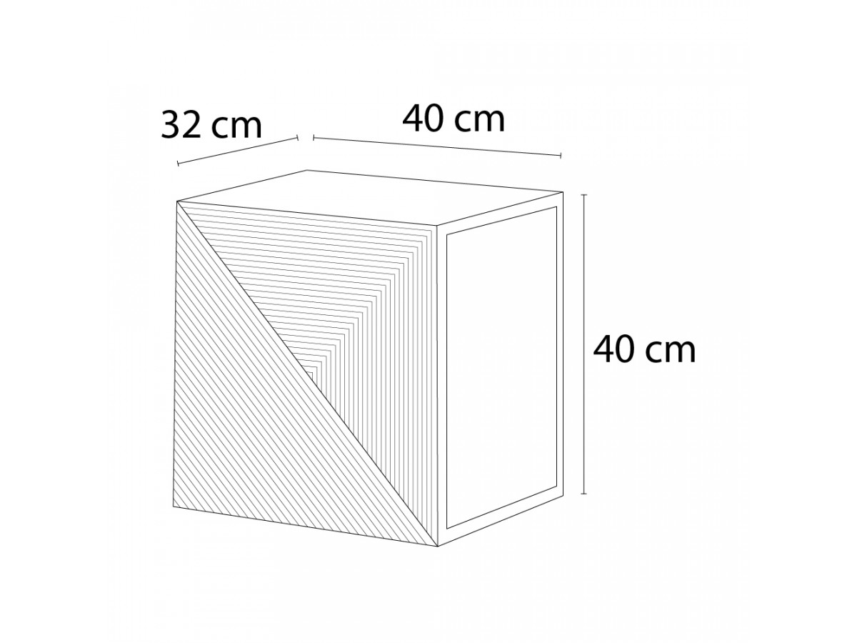 Table de chevet 1 porte ALICE bois — vue 6