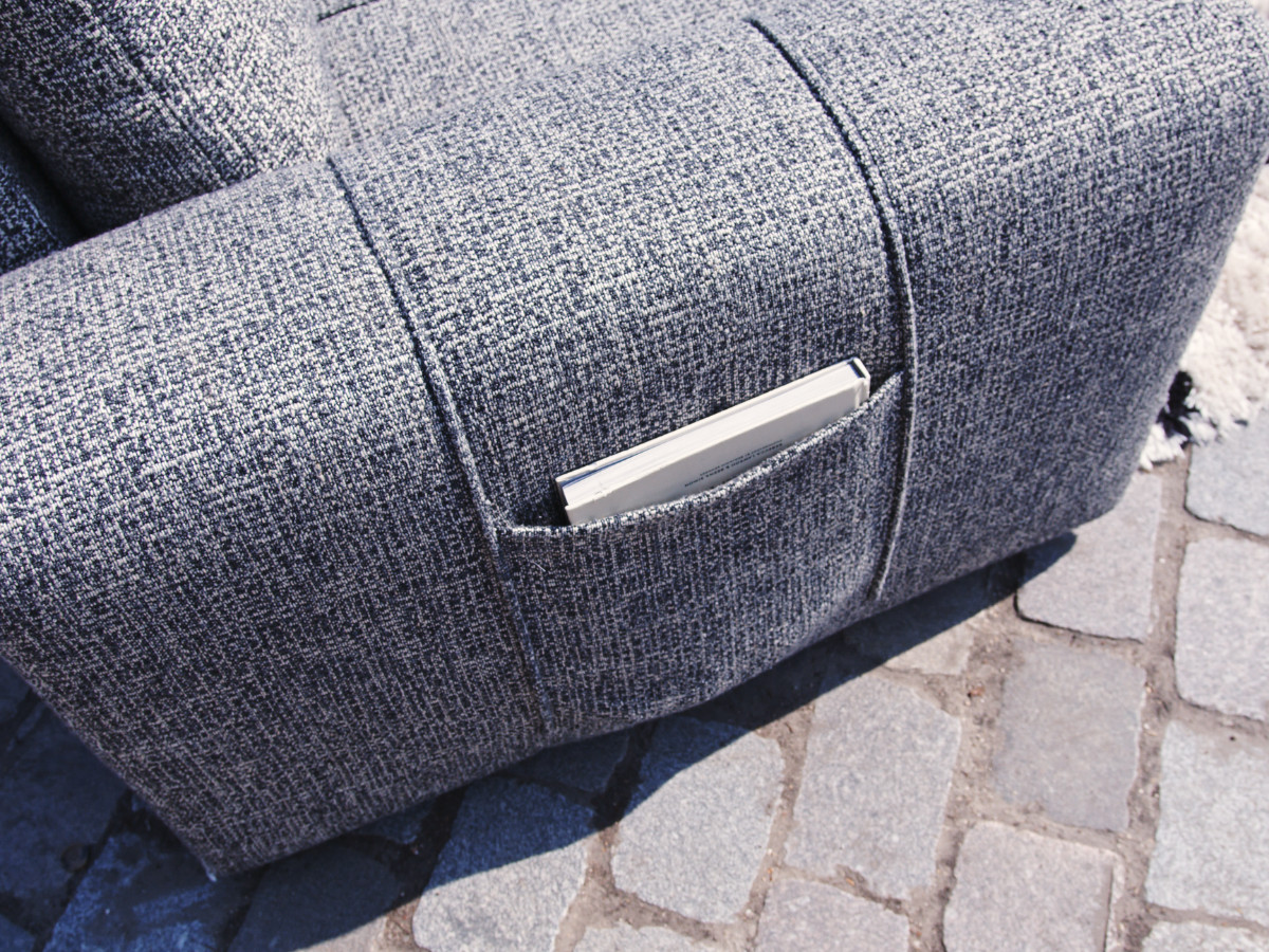 Canapé droit convertible coffre ARSENE avec pouf