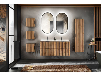 Colonne salle de bain 140 cm AXEL bois clair