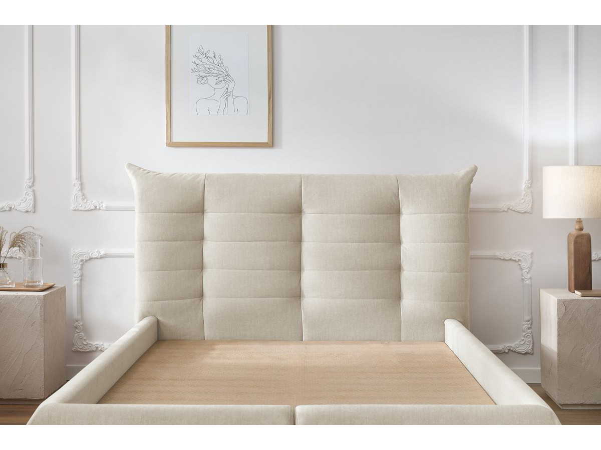 Canapé d'angle fixe EVEREST tissu chiné - Orange - Angle droit - 10 coussins