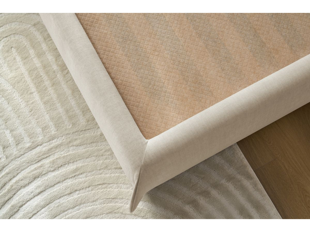 Canapé d'angle fixe EVEREST tissu chiné - Orange - Angle droit - 10 coussins