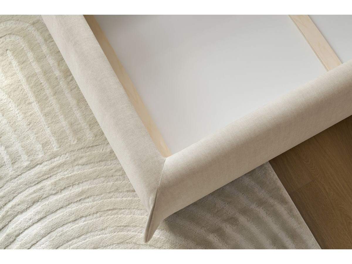 Canapé d'angle fixe EVEREST tissu chiné - Orange - Angle droit - 10 coussins