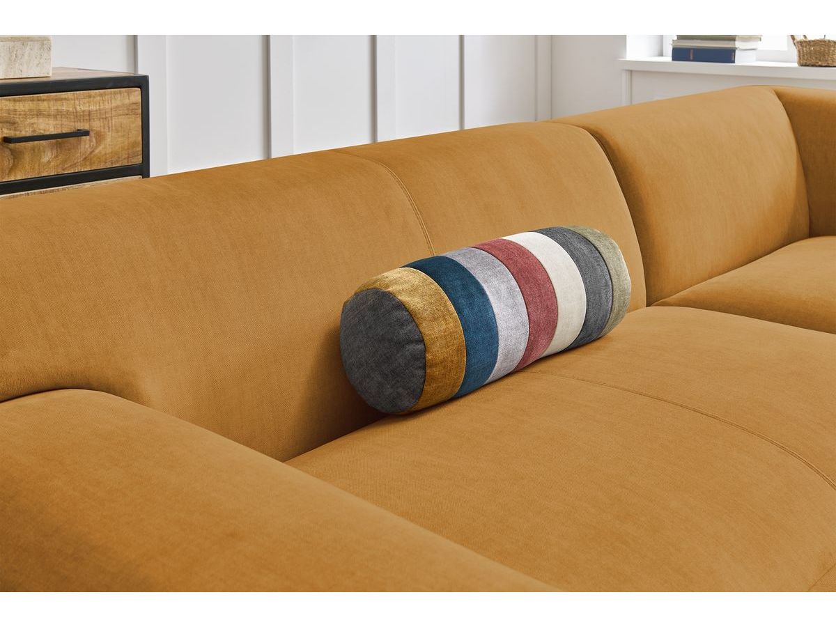 Canapé d'angle fixe LAVENA tissu velours
