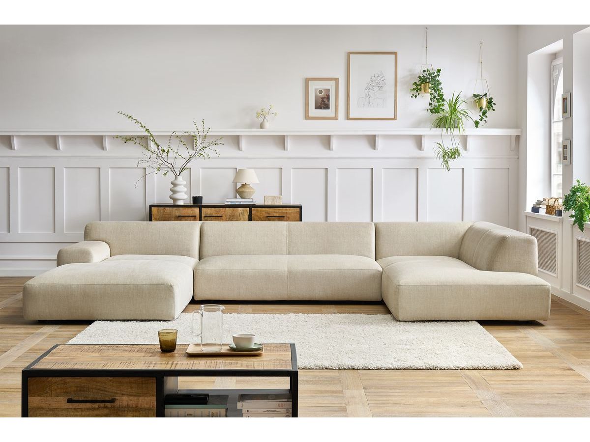 LAVENA vaste panoramabank in fluwelen stof