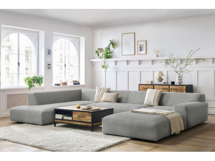 Canapé panoramique fixe LAVENA tissu velours