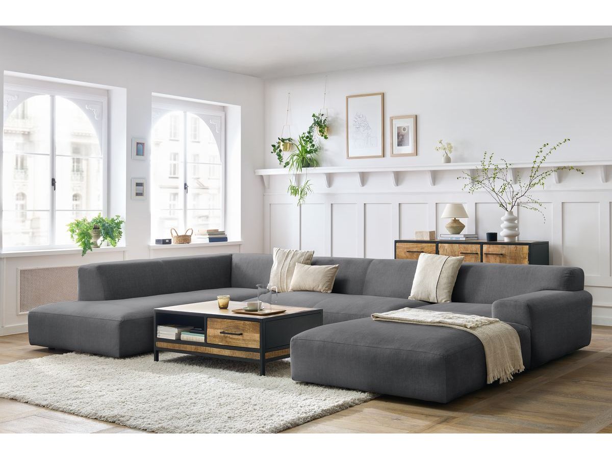 LAVENA vaste panoramabank in fluwelen stof